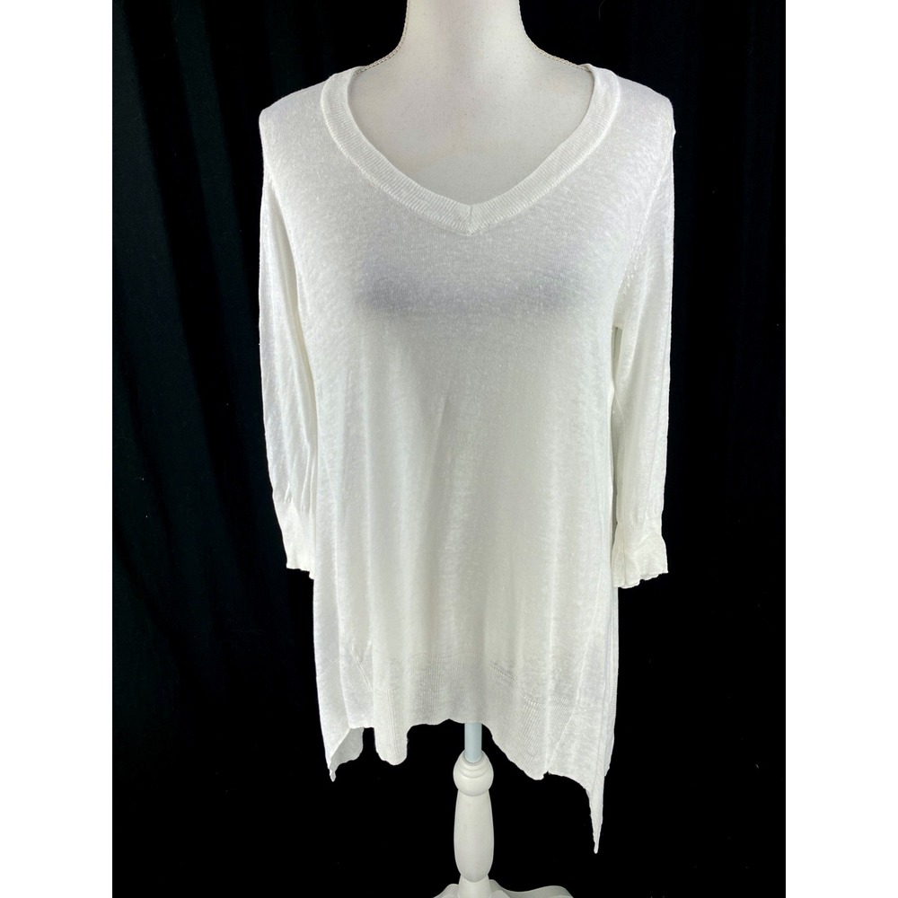 Acrobat Womens M Thin 100% Linen Tunic Blouse Boho Lagenlook Flowy